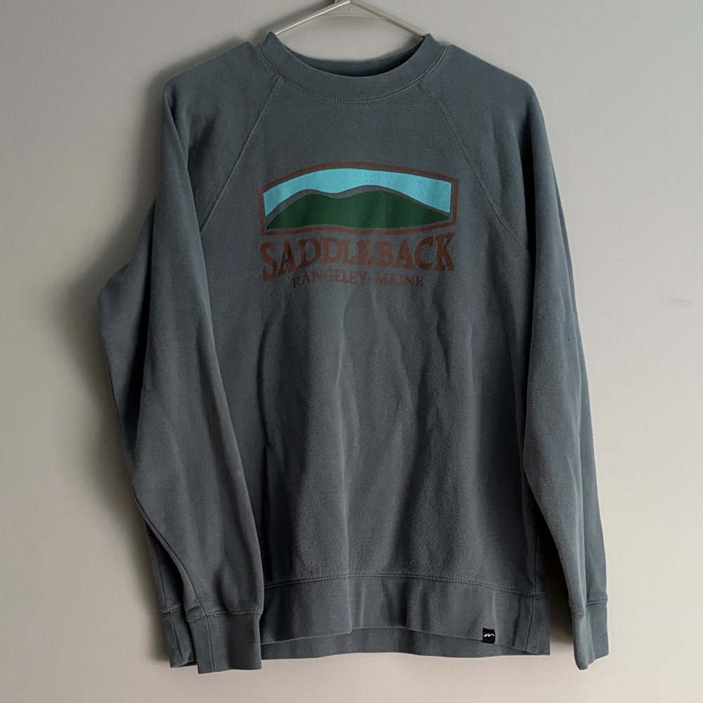 Gray/Blue Vintage Saddleback Ski Sweater